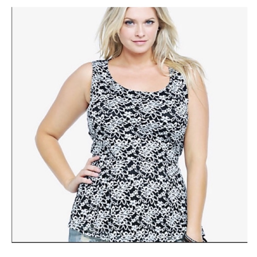 Torrid Lace Sleeveless Peplum Top Women's Size 4